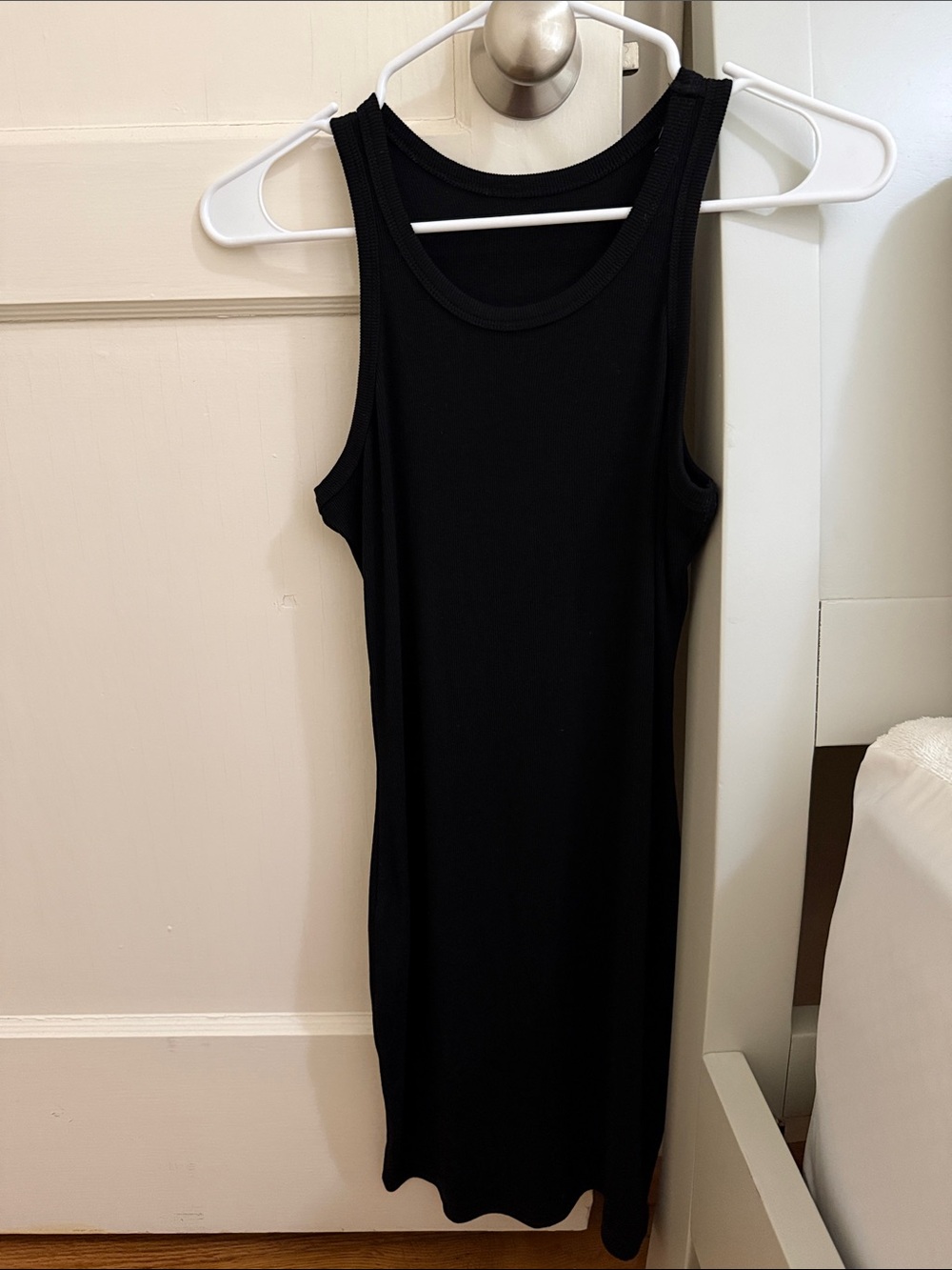 Samefar Ribbed Scoop Neck Tank Dress Basic Bodycon Mini Dress